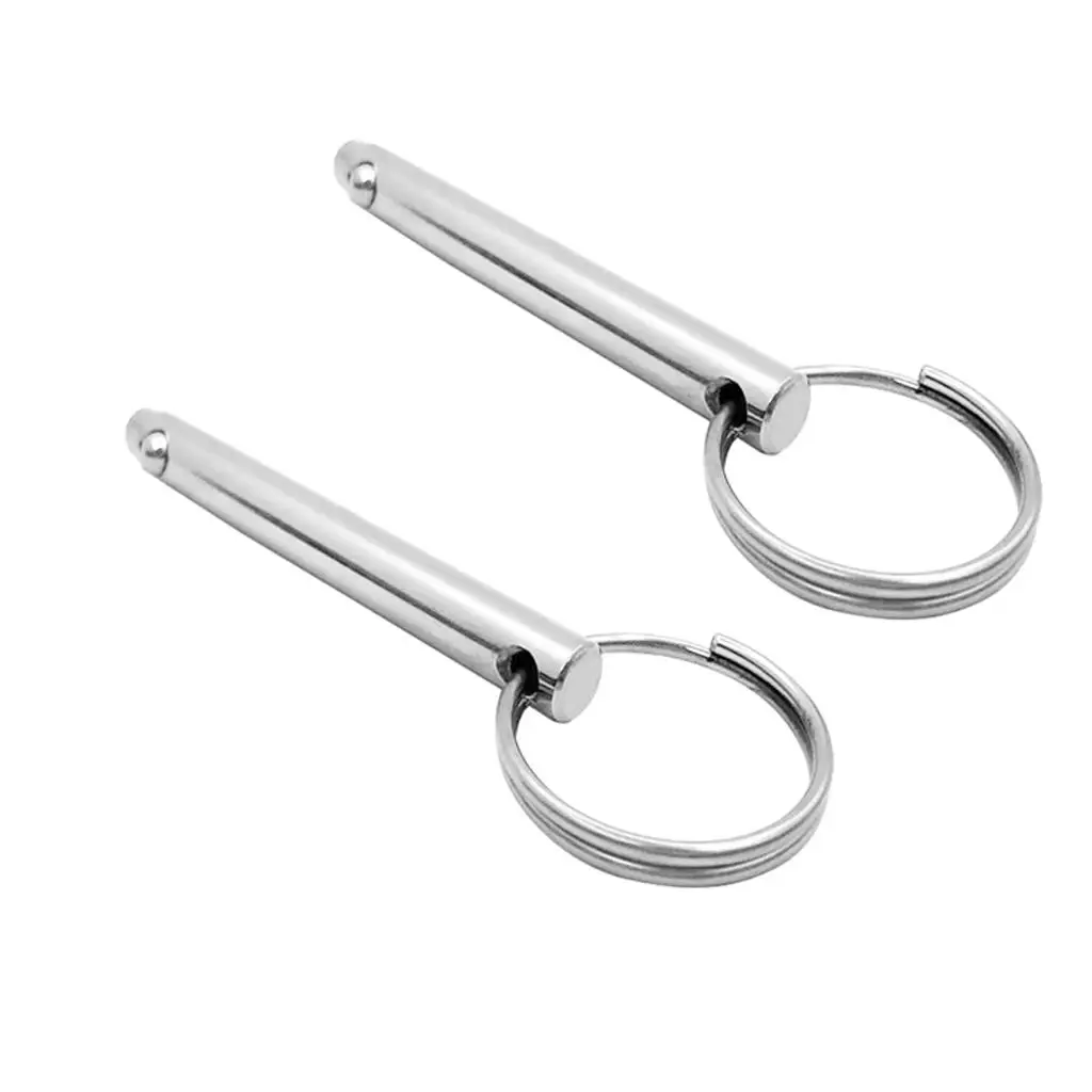 2 Pieces   Pin 5/16`` with Spring Marine Grade Stainless Steel 