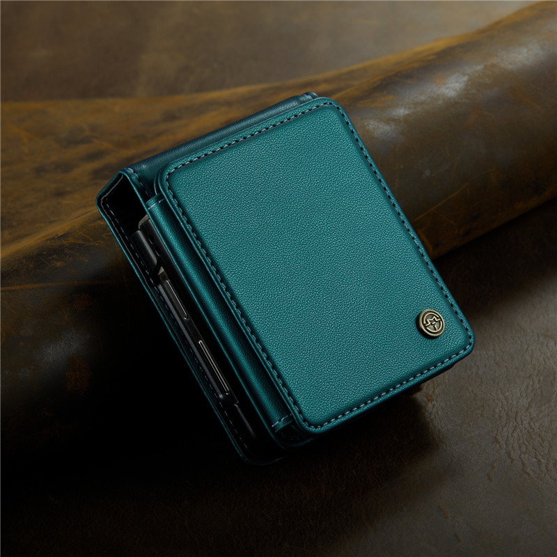 EUCAGR Luxury Magnetic Wallet PU Leather Case For Samsung Galaxy Z Flip 5 6 7 Card Solt Holder Pocket Cover For Galaxy Z Flip7 5