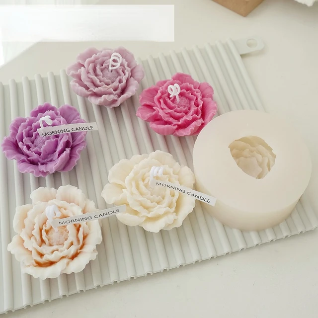 Peony Flower Scented Candle  Peony Flower Candle Mold - 3d Flower Candle  Mould - Aliexpress