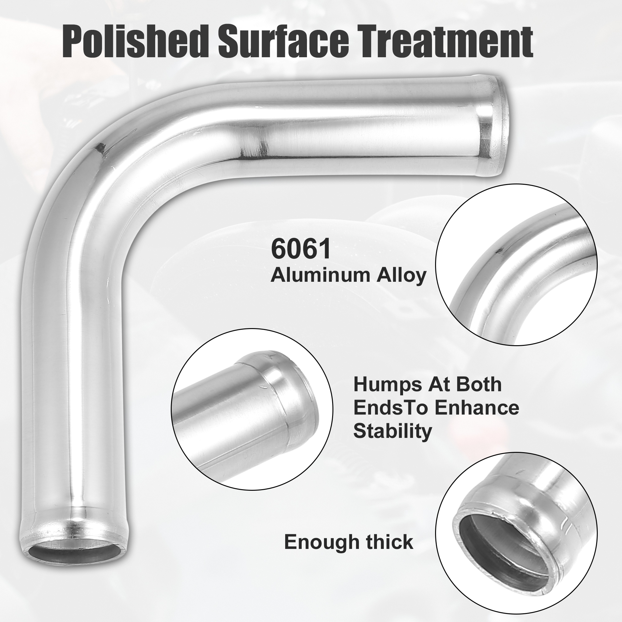 X Autohaux Außendurchmesser 25 mm, 38 mm, 45 mm, 63 mm, 76 mm, 102 mm, Rohr aus Aluminiumlegierung, 90 180 Grad Ladeluftkühler, Rohrbiegung, Ellenbogen, Lufteinlassrohr – Detail 4