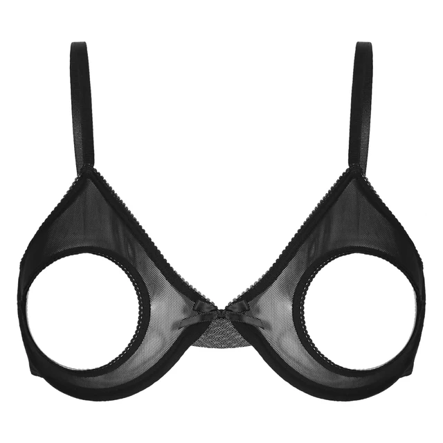 Women's Female Open Cups Bra Top Wetlook Patent Leather Underwired Bikini  Bra Triangle Bra Lingerie Exotic Nightwear Sleepwear - Bras - AliExpress