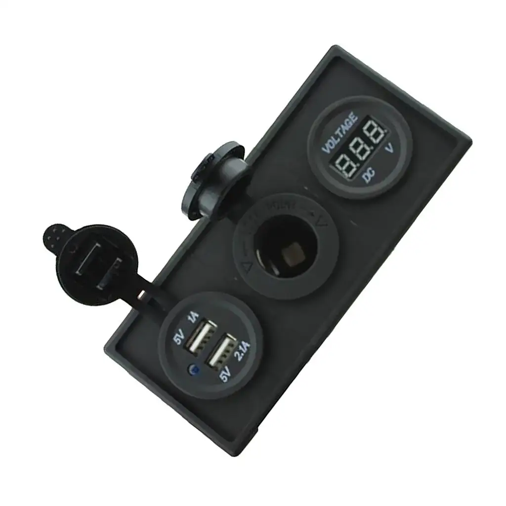 3in1 Voltmeter + Dual USB Charger + Cigarette Lighter Socket for 12 Volt Car