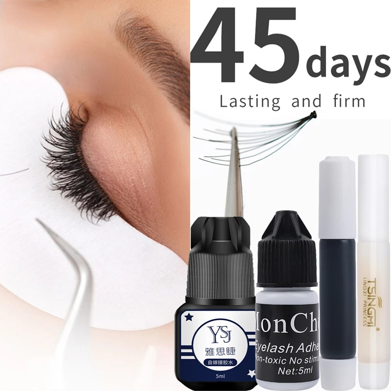 Best of Eyelash Glue Extension Transparent Black Eyelashes Extension Glue Quick Drying Adhesive Long Lasting Grafting Eyelash Glue 1PCS Reviews & Tips