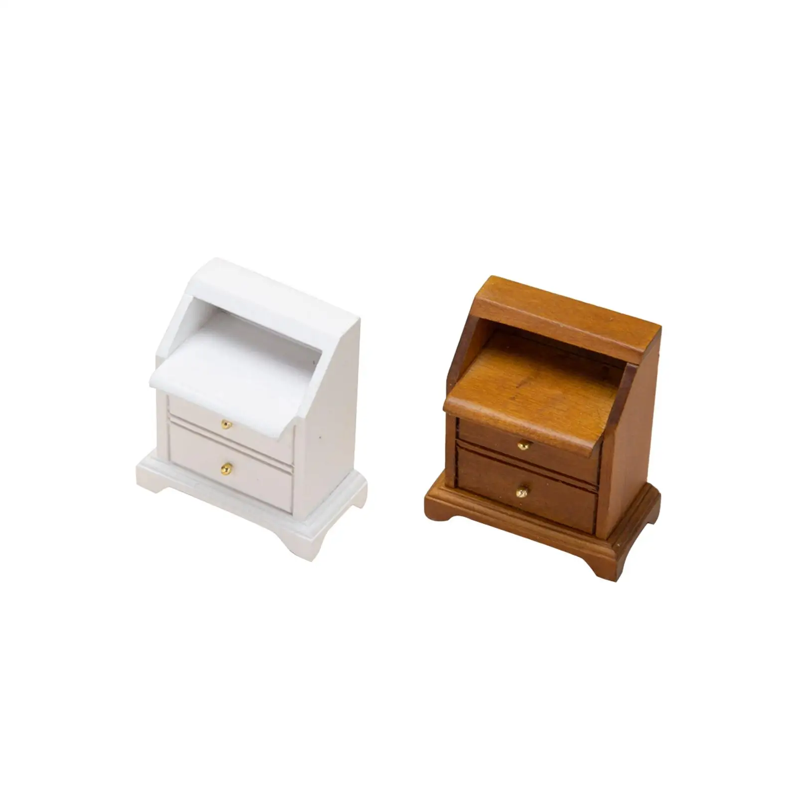 1/12 Scale Dollhouse NightStand Storage Stand Wooden Model 8.7x3.7x15cm Smooth Polishing