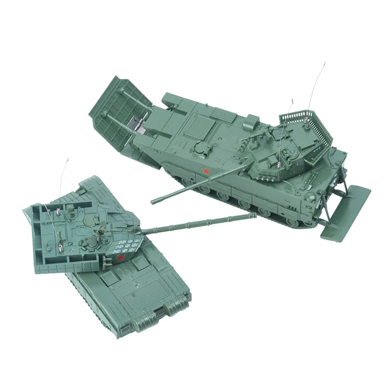 2Pcs 1:72 4D Vehicles Model Set Puzzles Tank Model Armored Car Collection Action Model Educational Toy for game Holiday