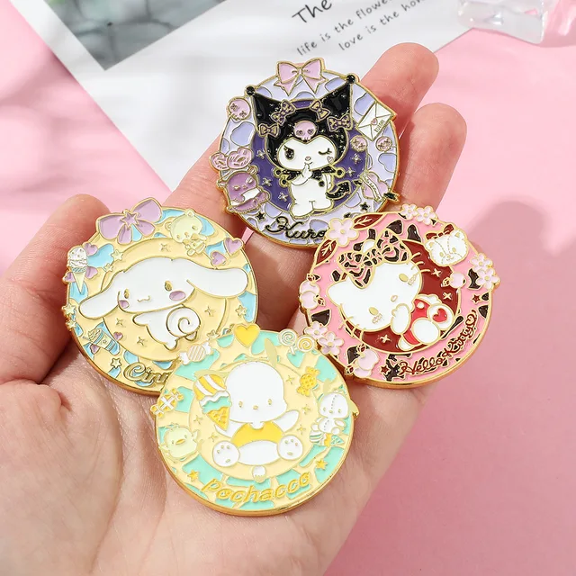 Kawaii Sanrio Kuromi Pins Cinnamon My Melody Anime Lapel Badges Jeans  Jacket Brooches Fashion Backpack Accessories Gifts