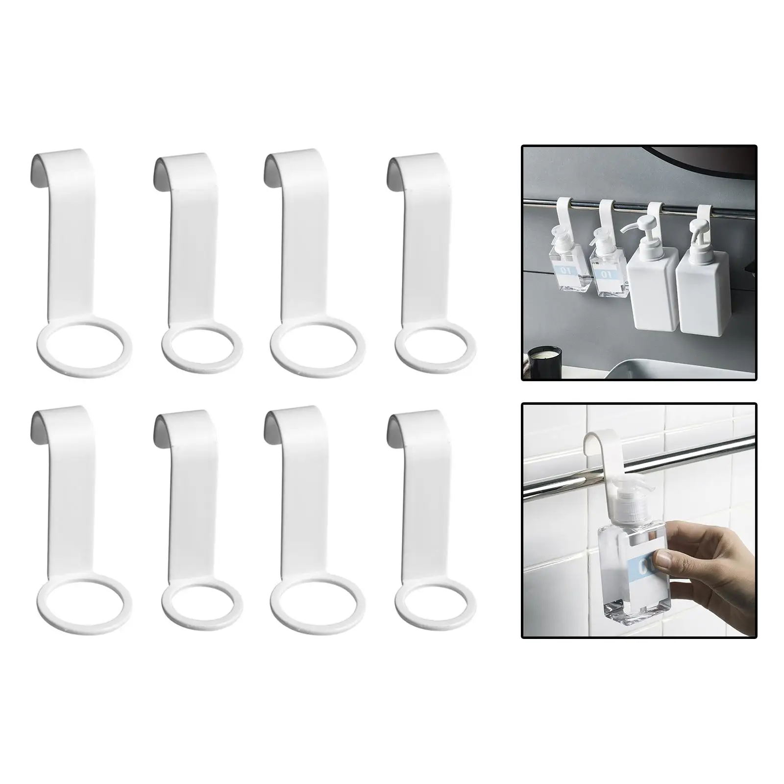 8 Pieces Shower Gel Bottle Holder Shampoo Lotion Soap Rack Hanger for Toilet