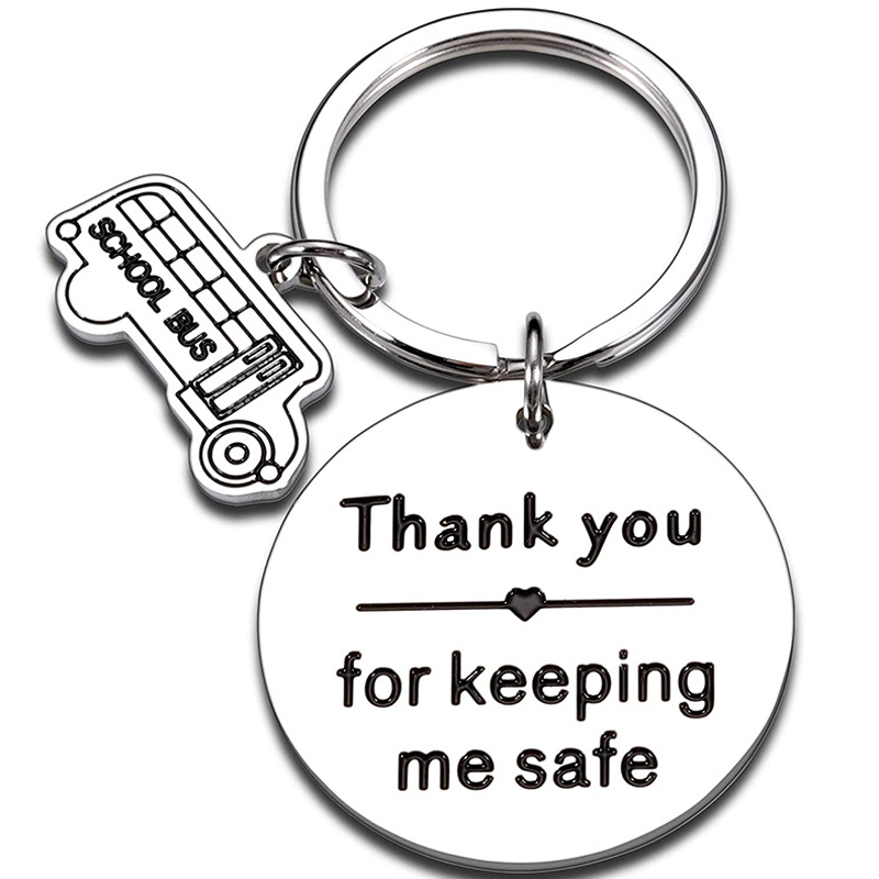 School Bus Driver Gift Keychain Thank You Appreciation Gift for Keeping Me Safe Retirement Going Away Gifts for Bus Driver – Detail 1