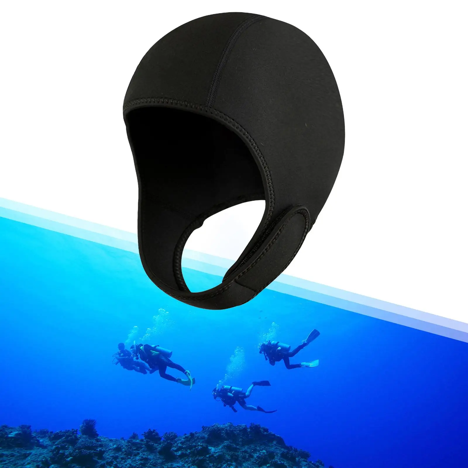 Scuba Diving Hood Headgear Head Protection Stretchy 2mm Neoprene Diving Wetsuit Hood for Men Women Swimming Sailing Canoe