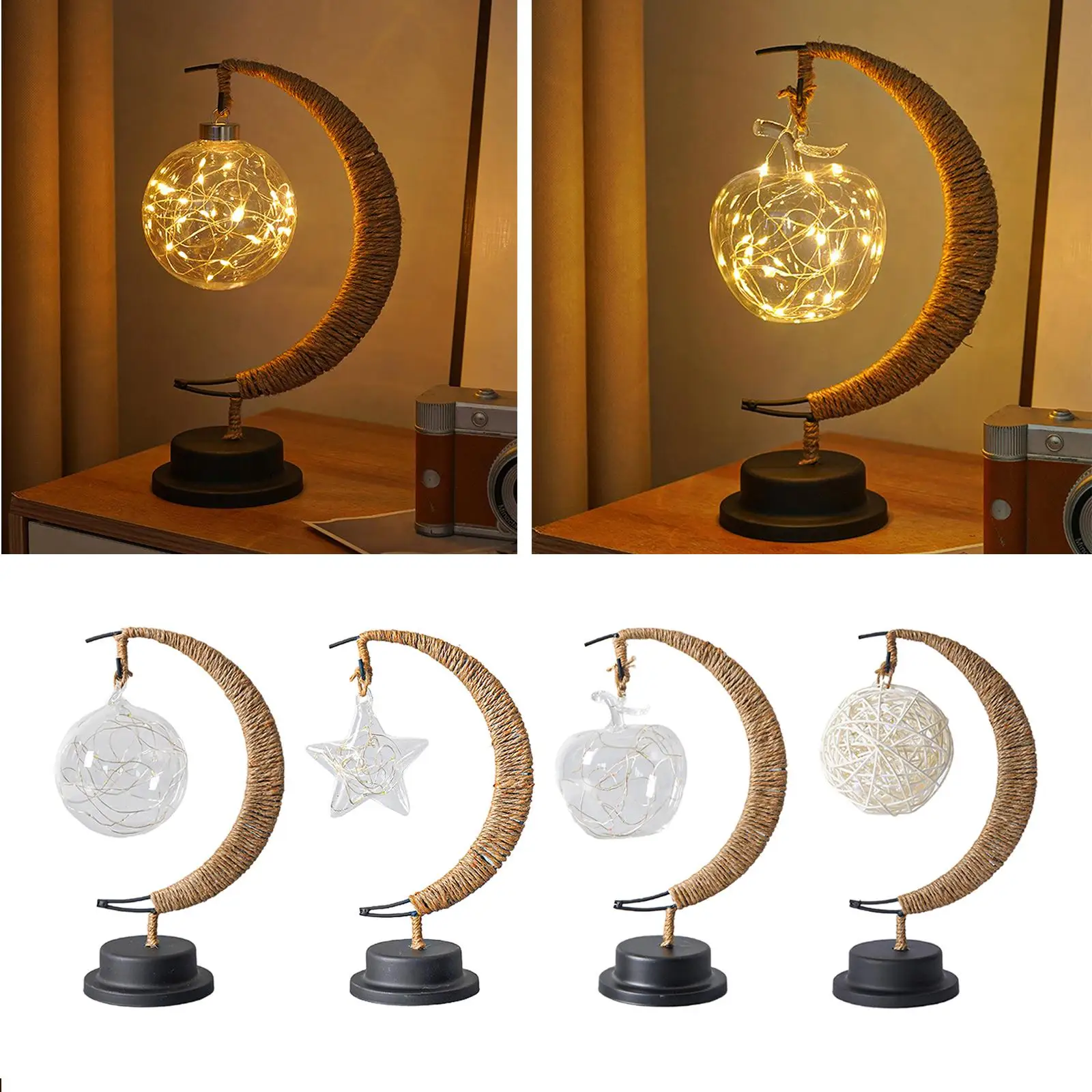 Modern led and table Lamp  Lamps USB Fairy Lights Moon Nightlight for Bedside ,Holiday ,Household ,Children Room Decoration