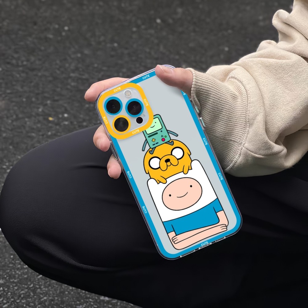 Мультяшный чехол для телефона A-Adventure Time для iPhone 11 12 Mini 13 14  Pro Max, прозрачный чехол | AliExpress