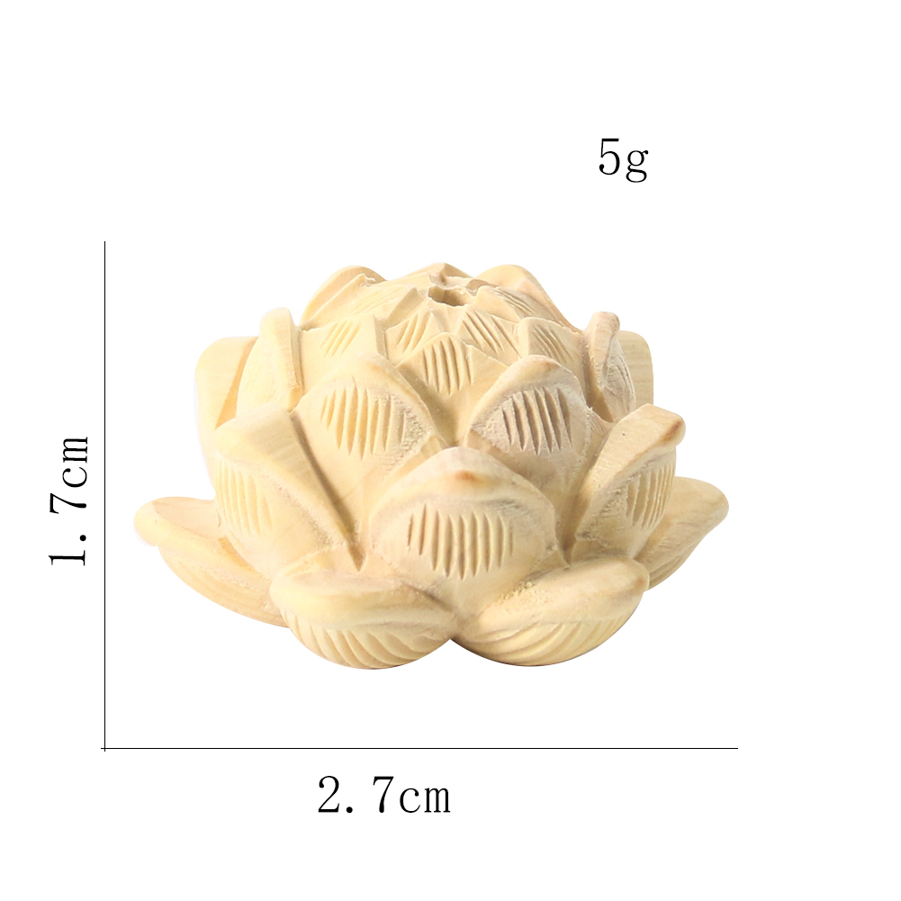 2PCS Natürliche Buchsbaum Lotus Carving Perlen Anhänger Charme Lose Spacer Perlen für DIY Schmuck Machen Auto Hängen Keychain Liefert – Detail 4