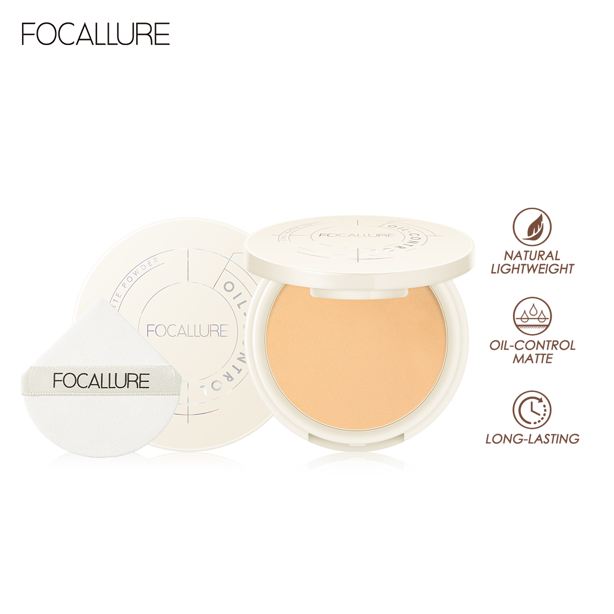 Best of FOCALLURE Natural Lightweight Pressed Powder Waterproof Oil-control Long-lasting Compact Matte Setting Powder Makeup Cosmetics Reviews & Tips