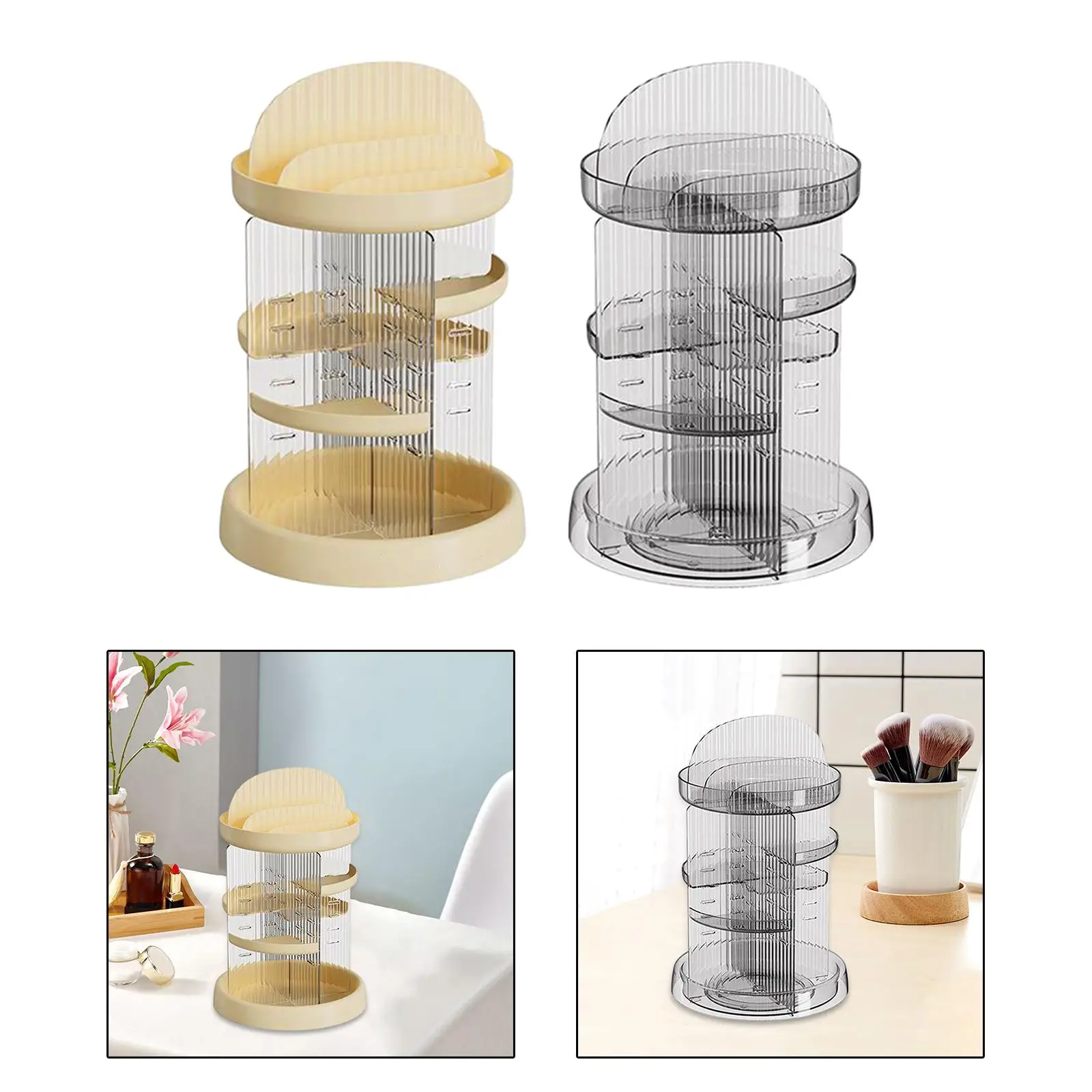 Display Stand 360 Rotating Container Spice Rack Multifunction Shelf Stand