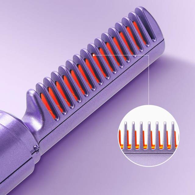 Hair Straightening Comb Wireless Electric Hot Comb USB Rechargeable Electric Straightening Comb Hair Straightener Brush AliExpress