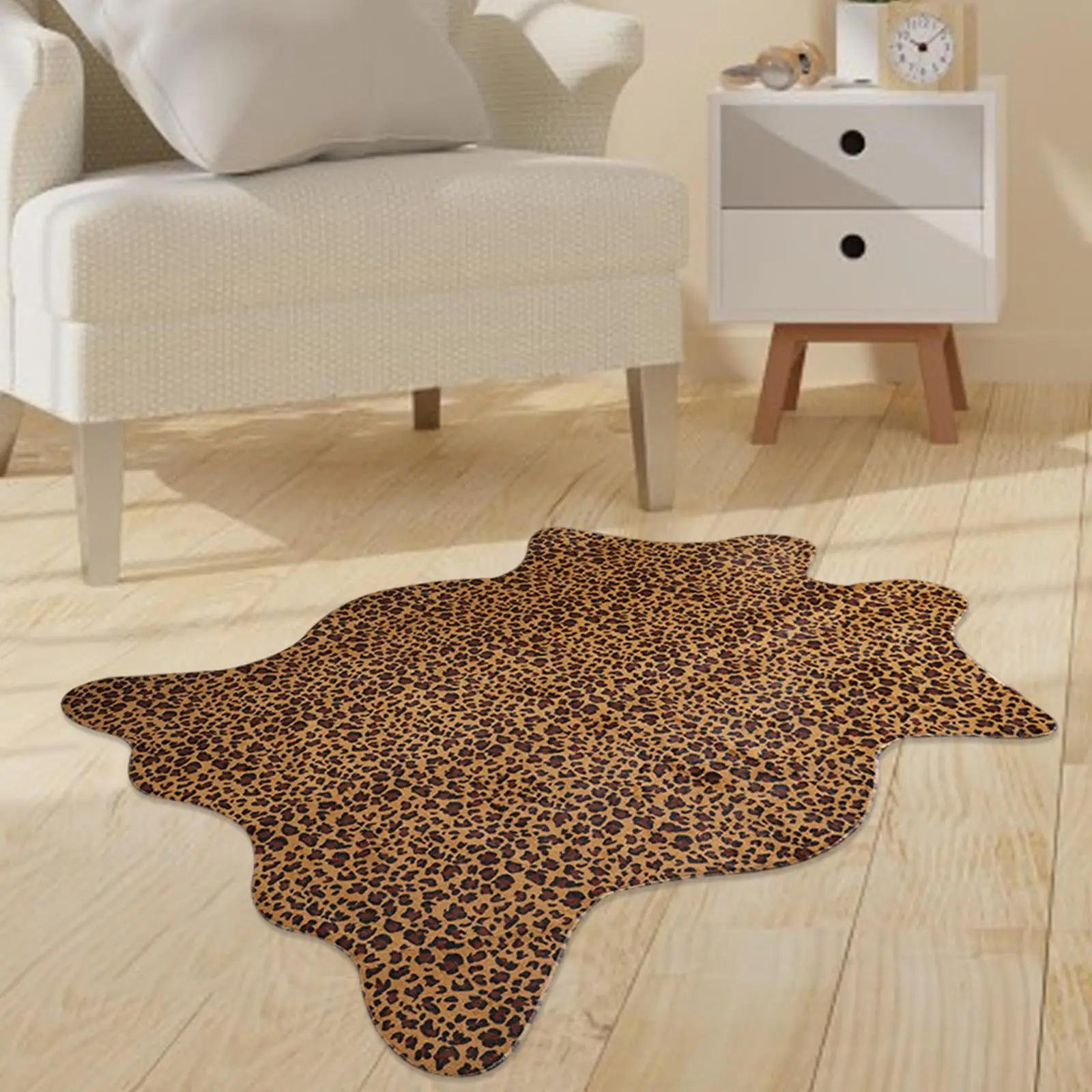 Modern Leopard Print Area Rugs Durable Non  Plush Rugs Polyester 5cm Floor Mat Irregular Door Mat for Home Decor Dorm Bedroom