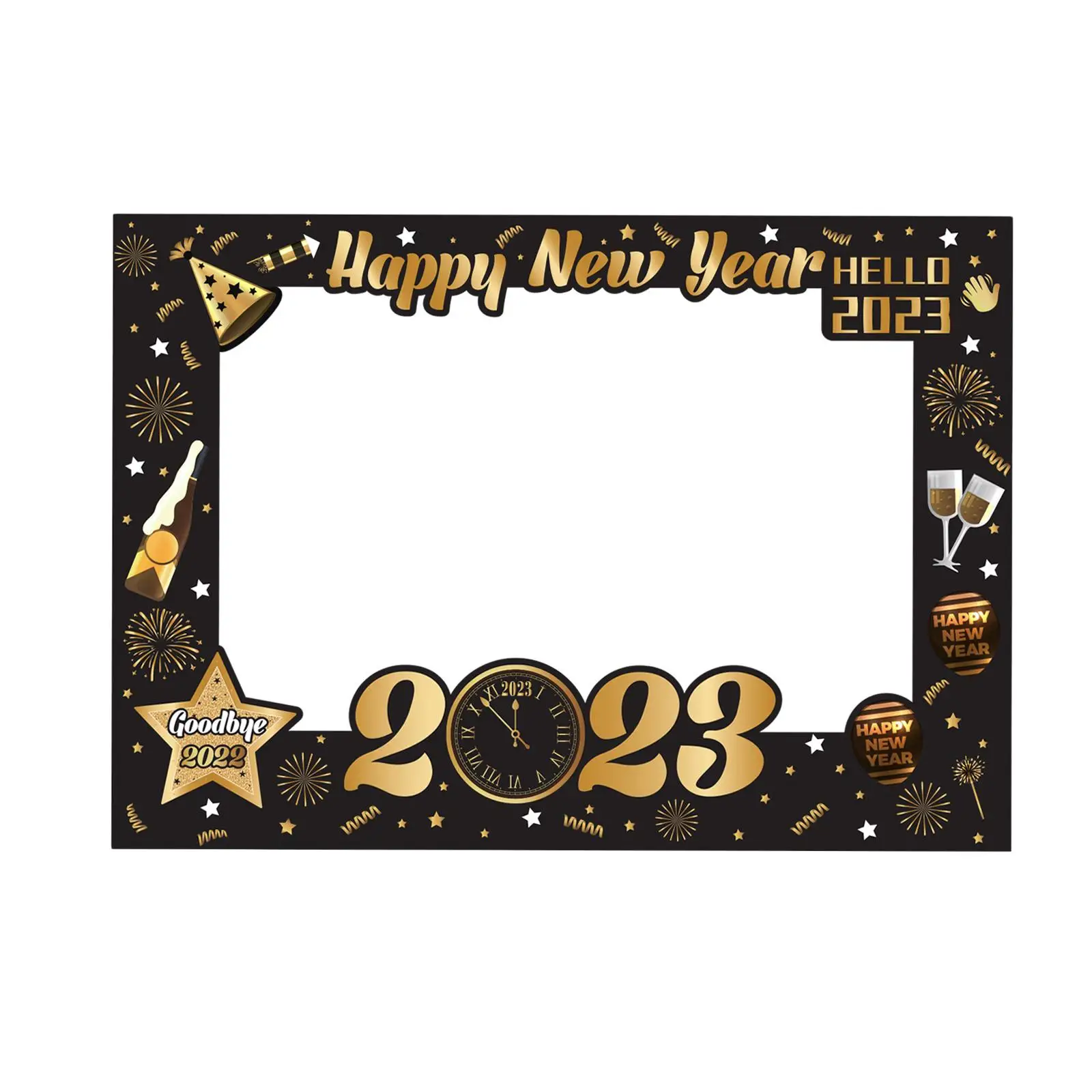 Photobooth Props Picture Frame Decoration Hello 2023 Background for Wedding