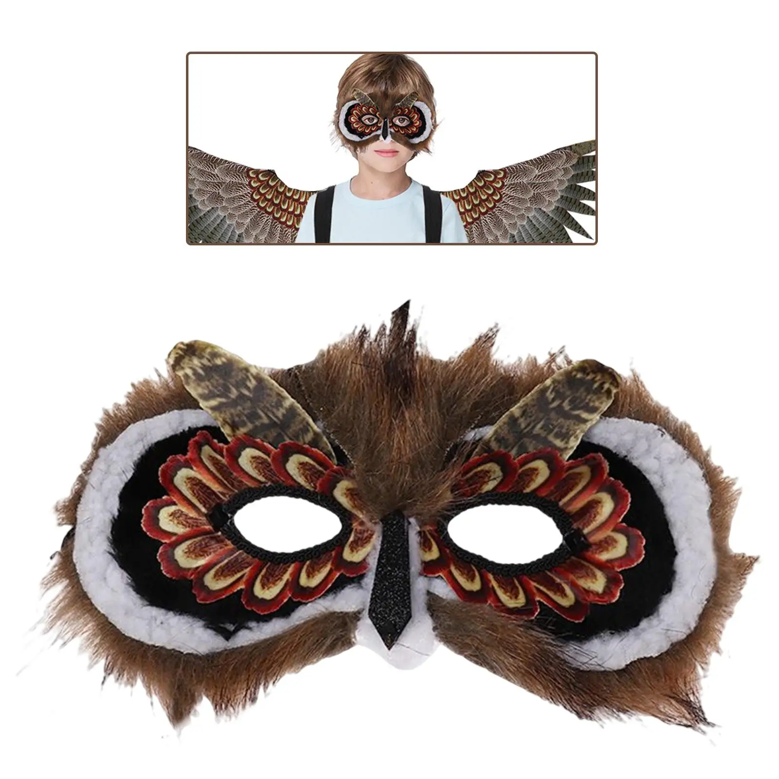 Kids 3D Owl Masks Decoration Half Face Cover Headgear Animal Bird Masks for Children Halloween Masquerade Carnival Photo Prop