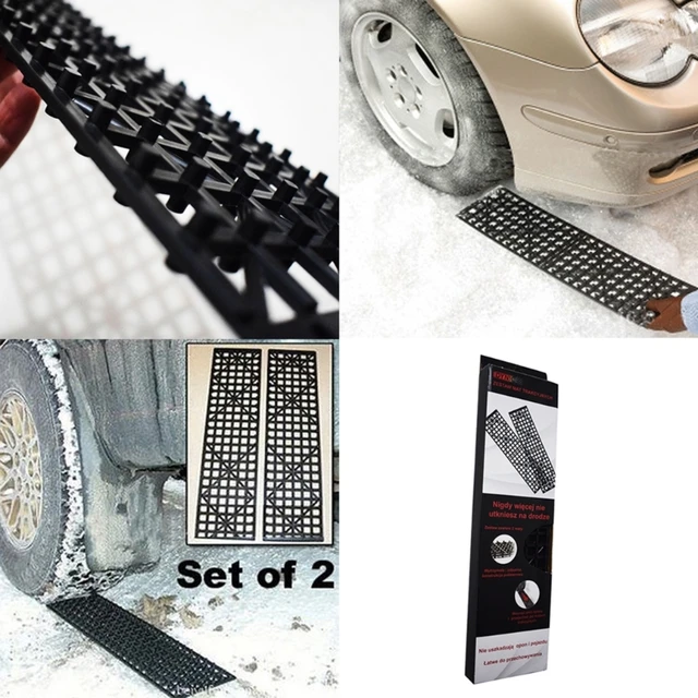 Reifen-Traktionsgerät für Schnee, Schlamm und Sand -  Anti-Rutsch-Reifenblöcke Notfall-Schnee Schlamm Sand Reifenkettenriemen  Traktionsgerät : : Auto & Motorrad