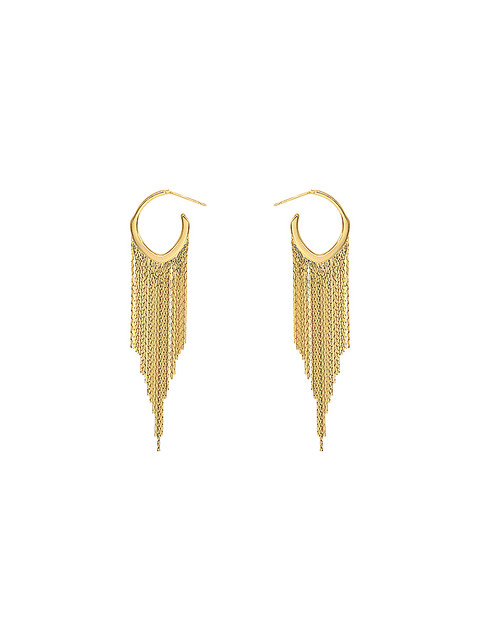 14K gold plated American popular fashion jewelry snake long chain tassel  earrings with elegant women's wedding party accessories