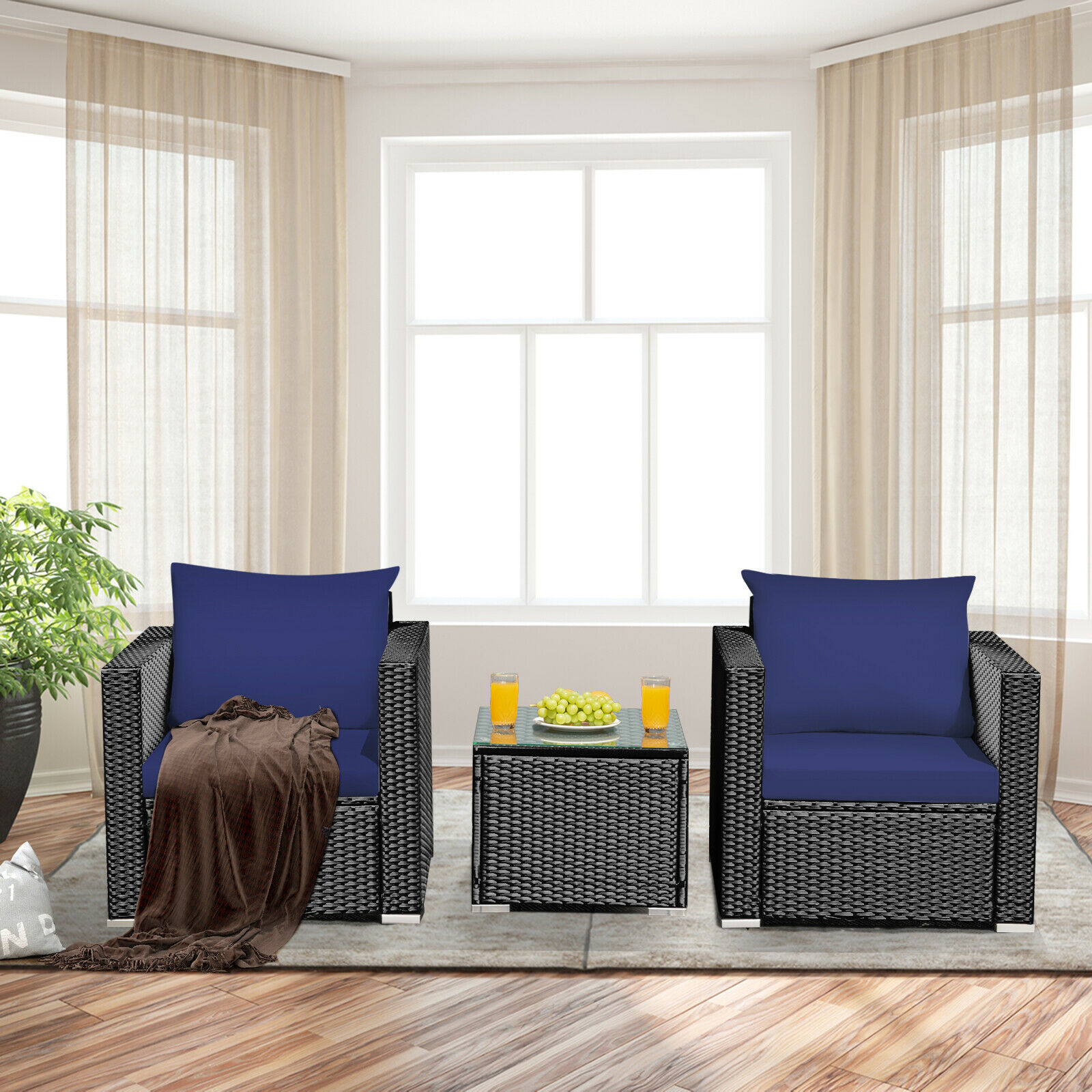 Title 5, Patiojoy 3PCS Patio Rattan Wicker Furniture Set...