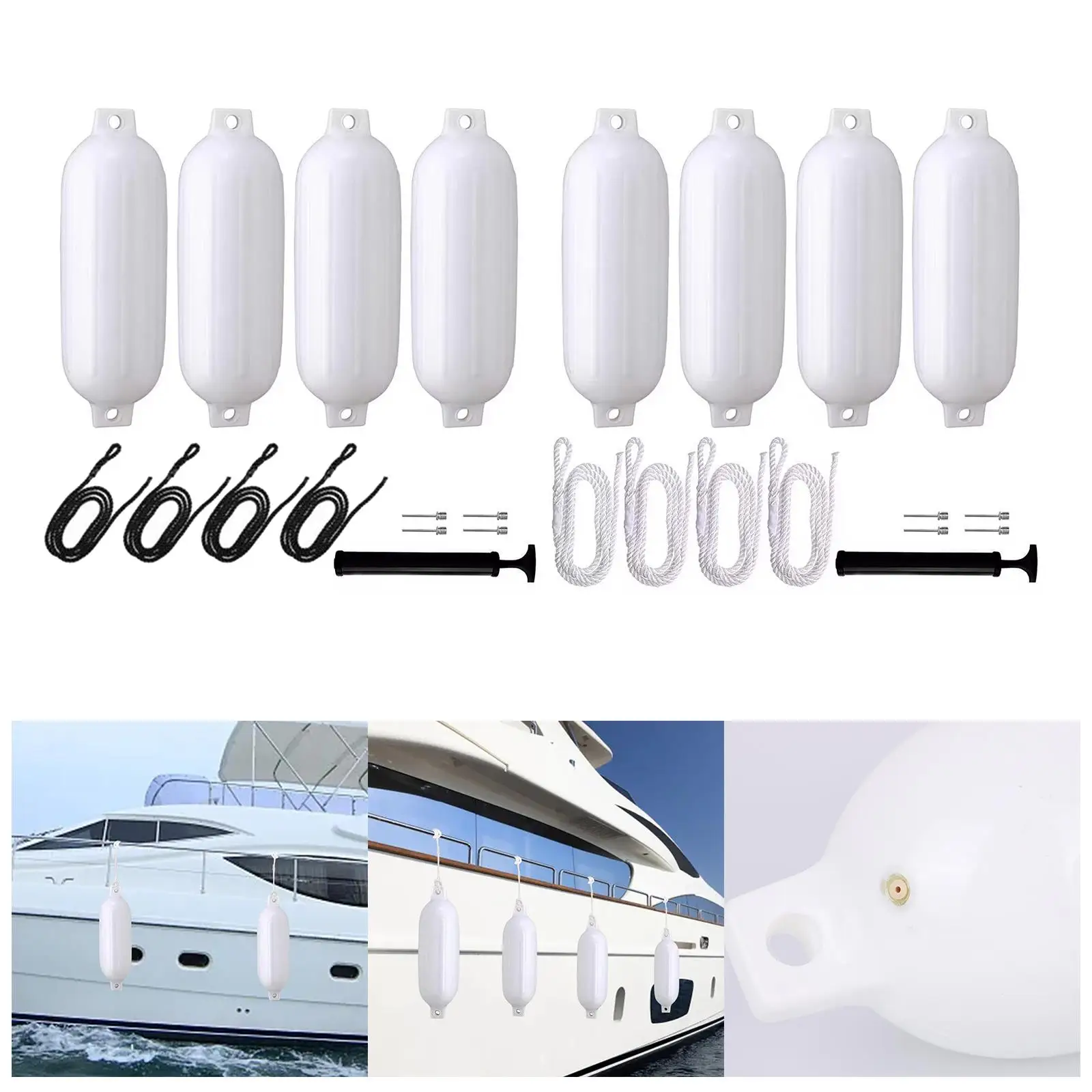 4x Boat Fenders Bumpers Marina Dock Protector Boat Bumpers for Sport Boats Sailboats Bass Boats Protection Fishing Boats