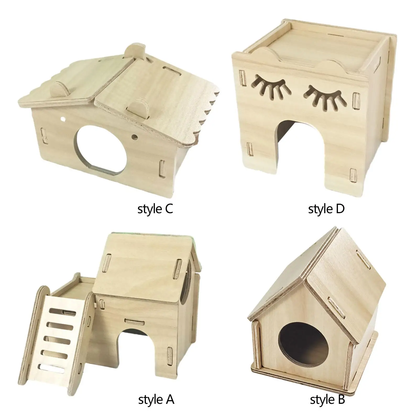 Hamster House Landscaping Supplies Solid Wood Cage Decor Platform Hamster Hideout for Rat Hamster Mice Lemmings Small Animals