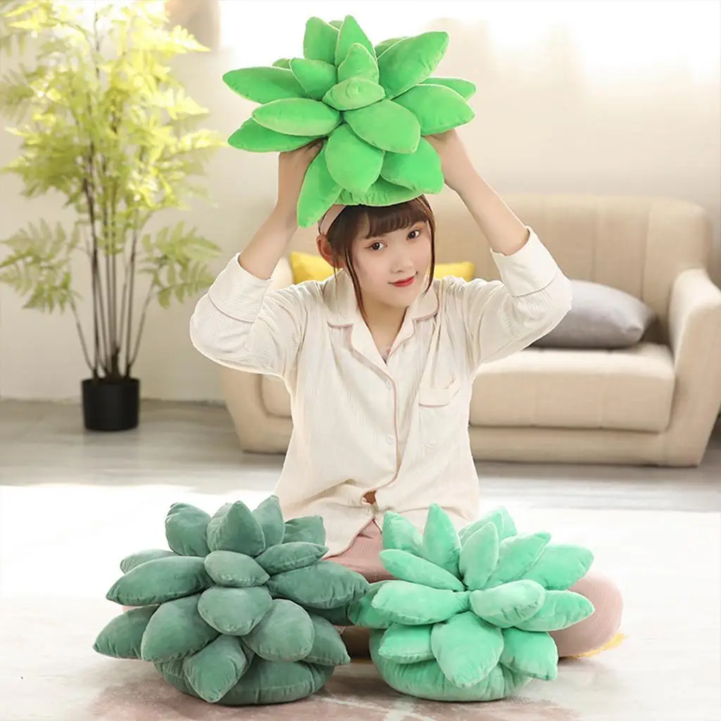 2pcs 3D Plush Succulents Throw  Sofa Bed Home Decoration Toy