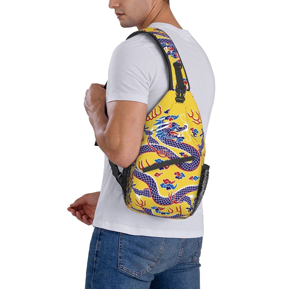 Crossbody Mochila Homens Tradição Estilo Asiático Ombro