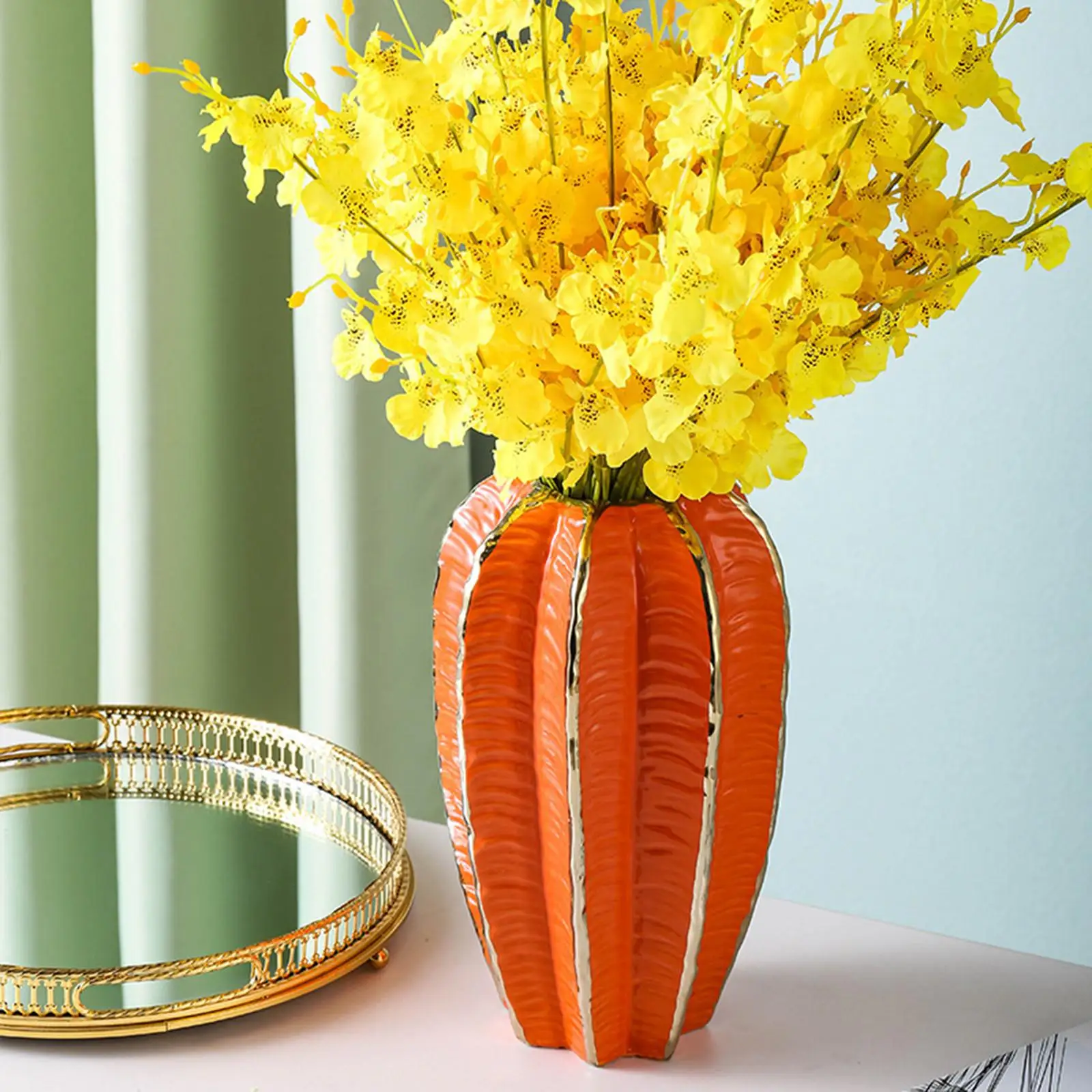 Ceramic Vase for Flowers Flower Pot Attachments Star Fruit Shape Vase for Desktop Floral Arrangement Interior Wedding