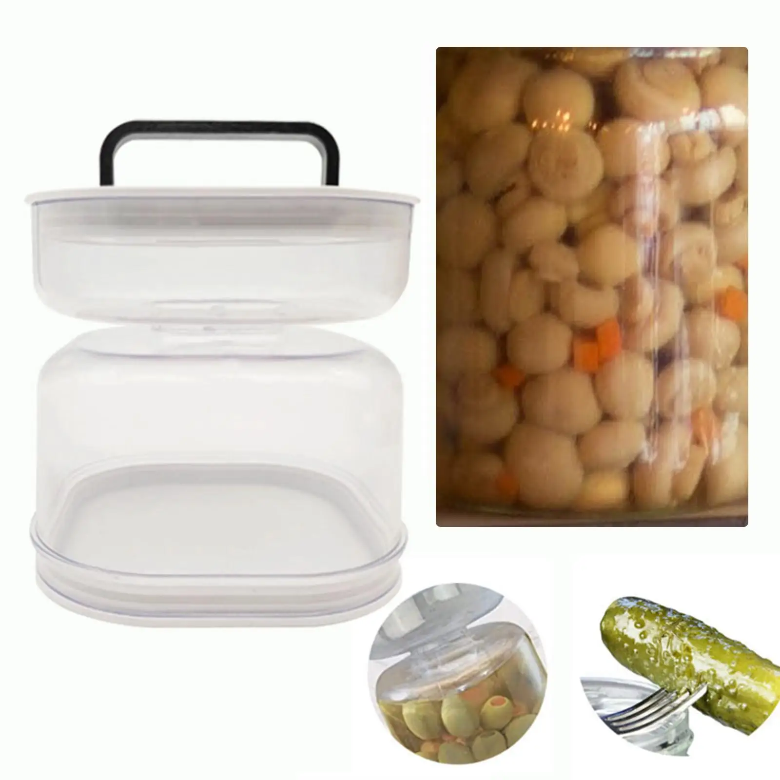 Olive Hourglass Jar Airtight Kimchi jar Accessories Juice Separator Pickle Flip
