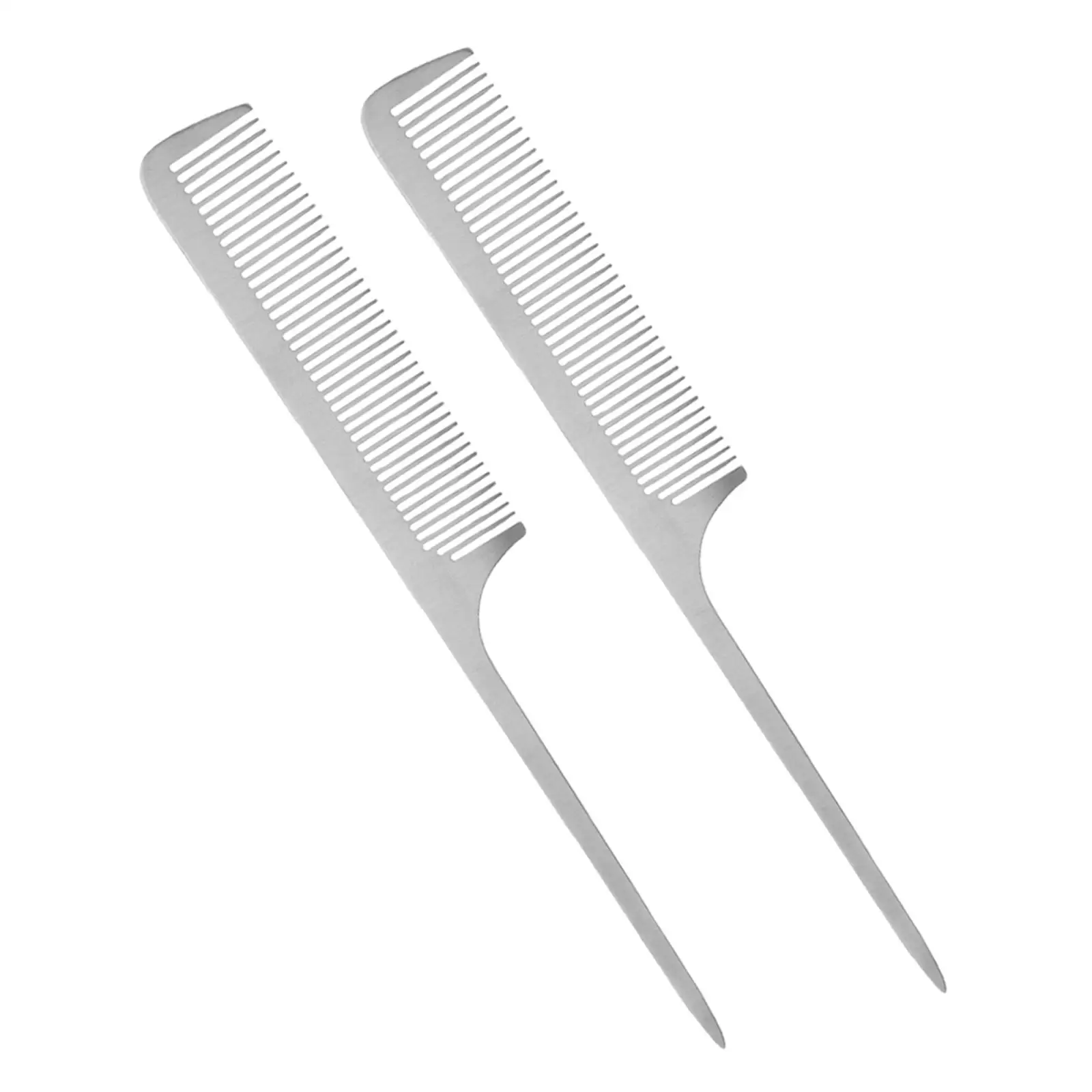 2x Stainless Steel Anti Static Comb Professional Hair Cut Tool Styling Brush,