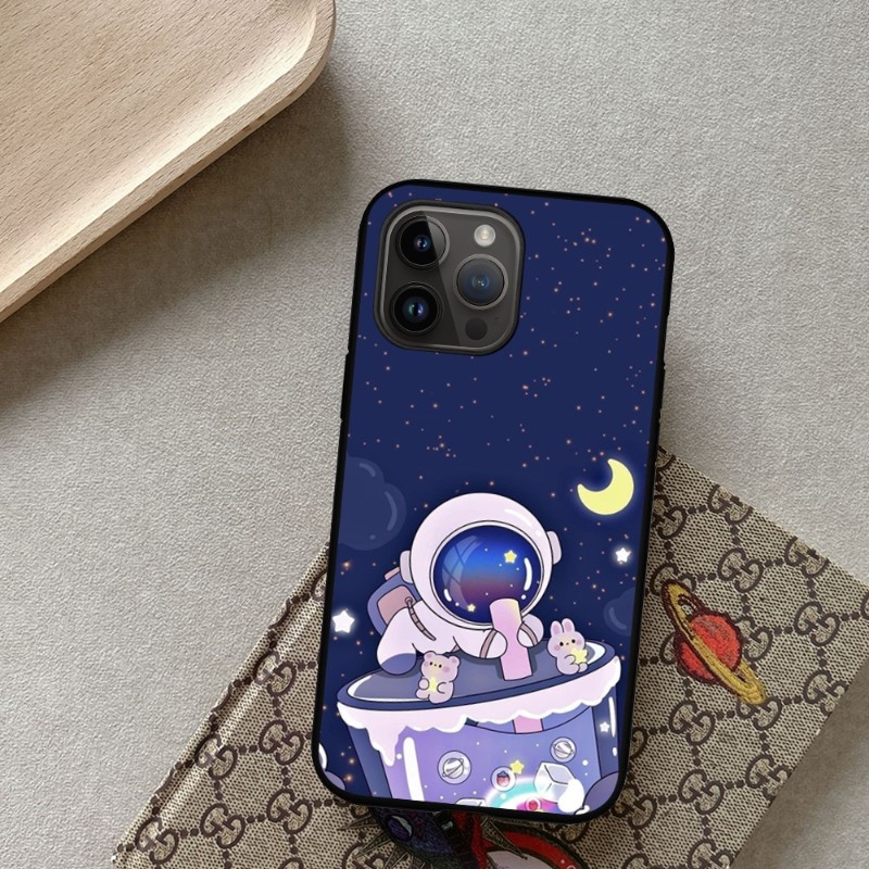 Hello Astronaut Phone Case For iPhone 15 14 13 12 11 X XR XS XSMAX 8 7 Plus Mini Pro Max Soft Black Phone Cover