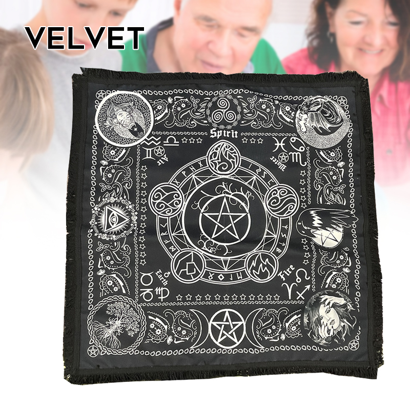 Baumwolle Pentagramm Stoff Astrologie Tarot karten Wahrsagerei Tischdecke für Brettspiel Zubehör – Detail 5