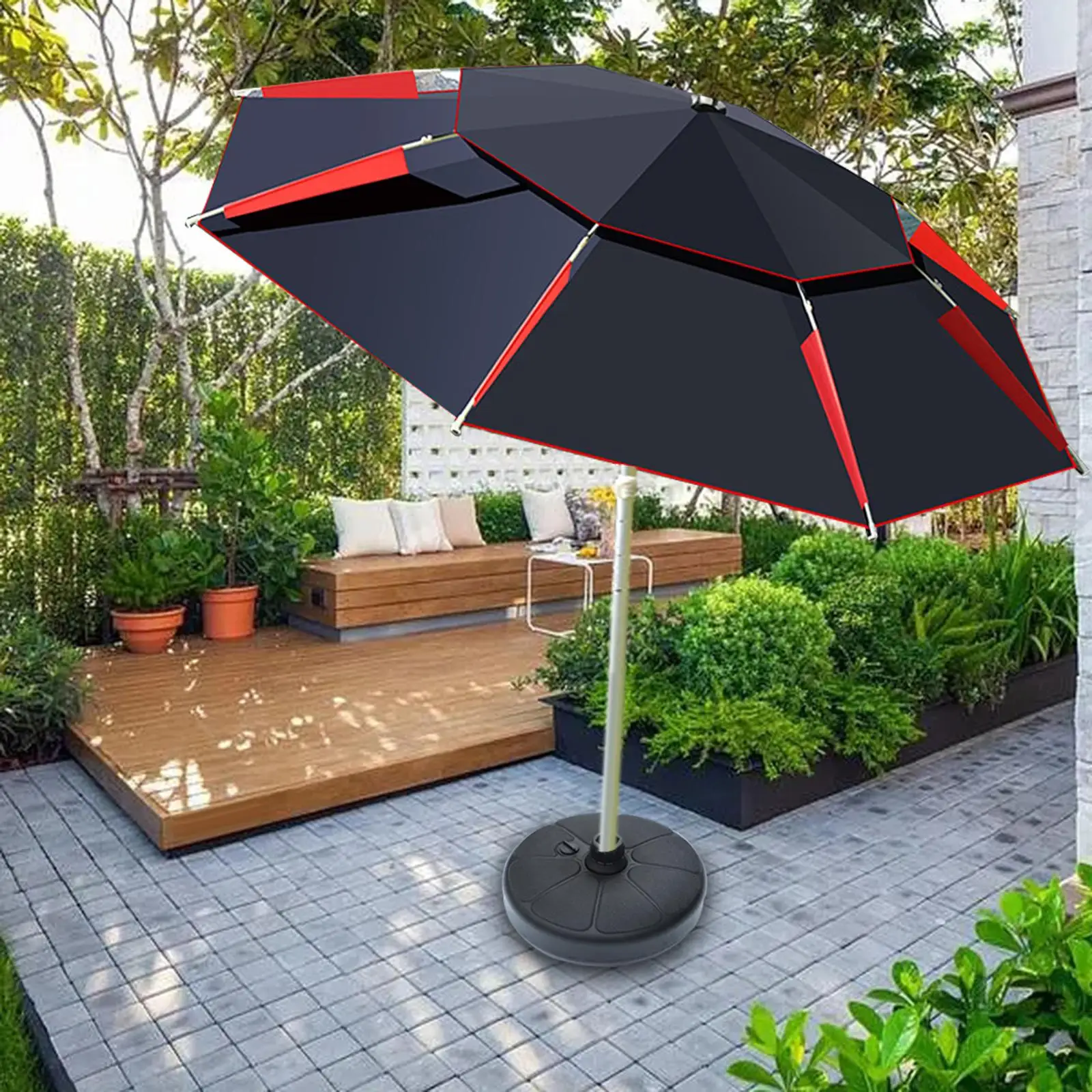 Fillable Umbrella Base Stand Umbrella Stand Outdoor Base Round Heavy Duty Parasol Base for Garden Poolside Outdoor Lawn Backyard