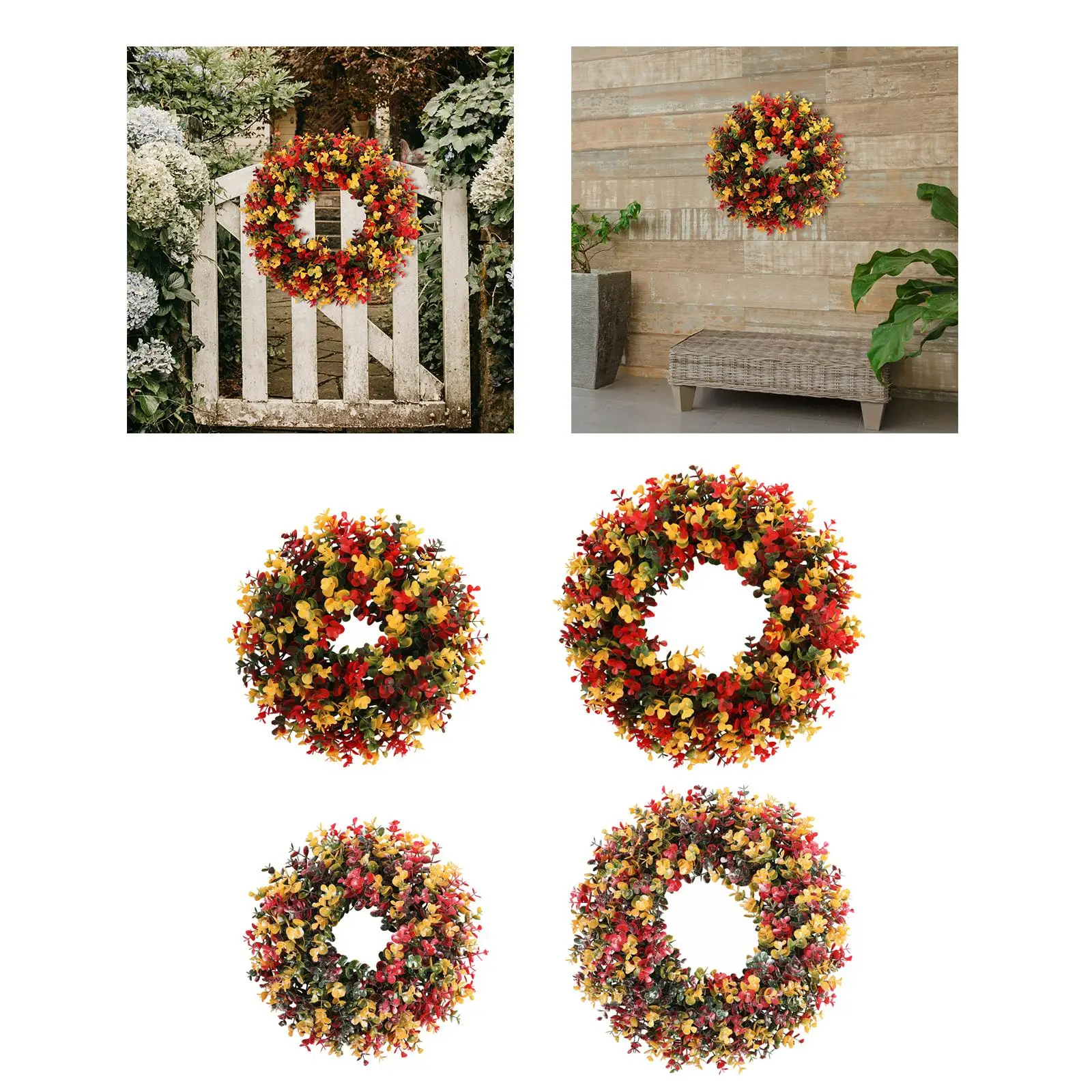 Artificial Christmas Wreath Holiday Garland for Front Door Kitchen Farmhouse
