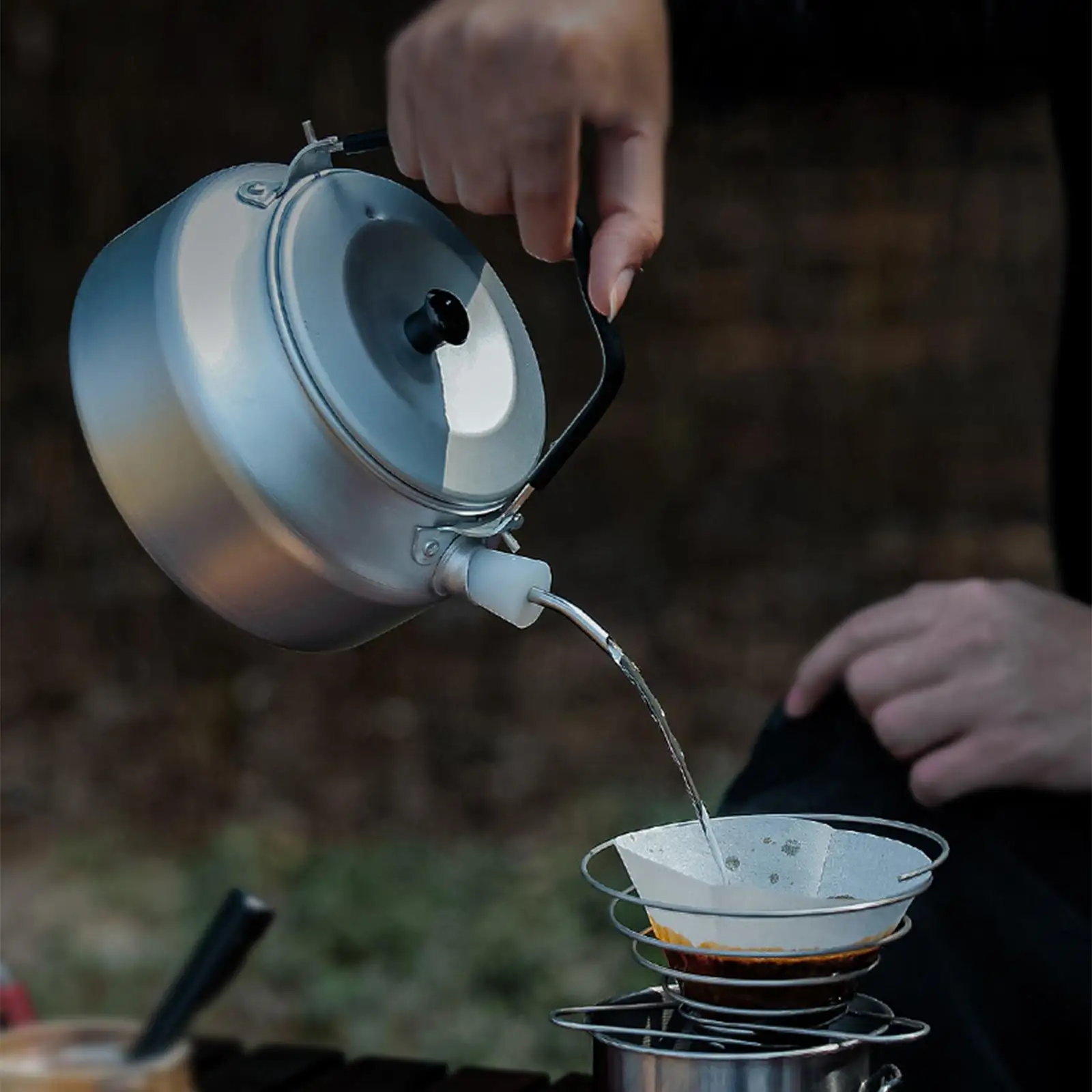 Camping Kettle for Boiling Water Teapot Lightweight with Spout Hiking Picnic