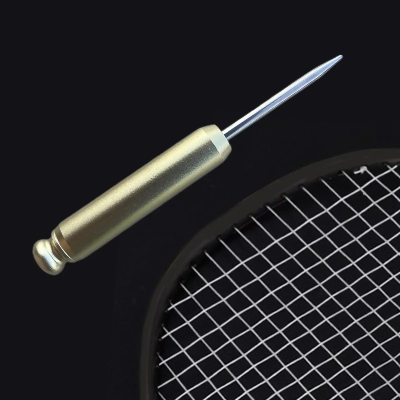 Metal Racquet Stringing Straight Awl Tennis Badminton Racket Awl Stringing Machine Tool Detachable Portable Supplies