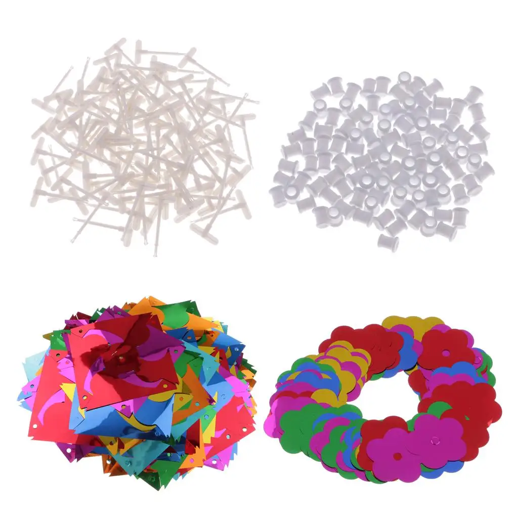 Pack of 100 Pieces DIY Shiny Sequins Windmill Pinwheel Crafts Kids Toy