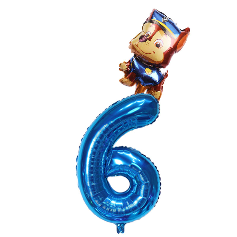 Cartoon Pfote Patrol 32 Zoll Anzahl Folienballons Chase Skye Rubble Kindergeburtstag Party Dekoration Ballon Kinderspielzeug – Detail 7