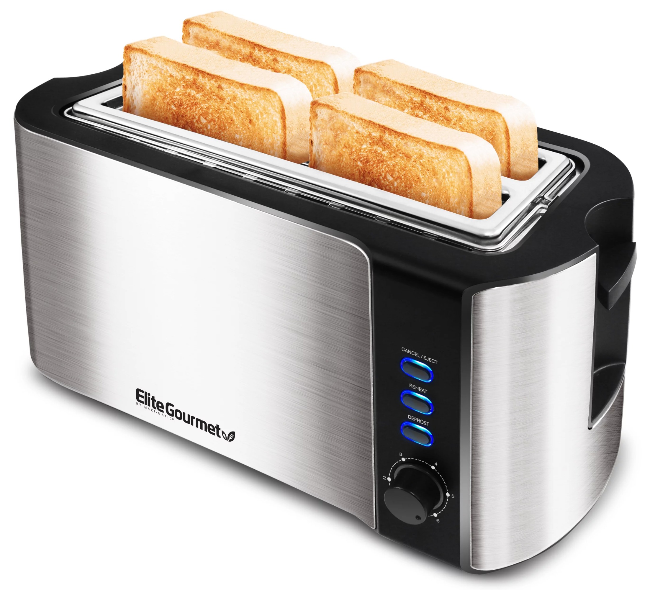 Title 1, 4-Scheiben-Langschlitz-Toaster aus Edelstahl. U...