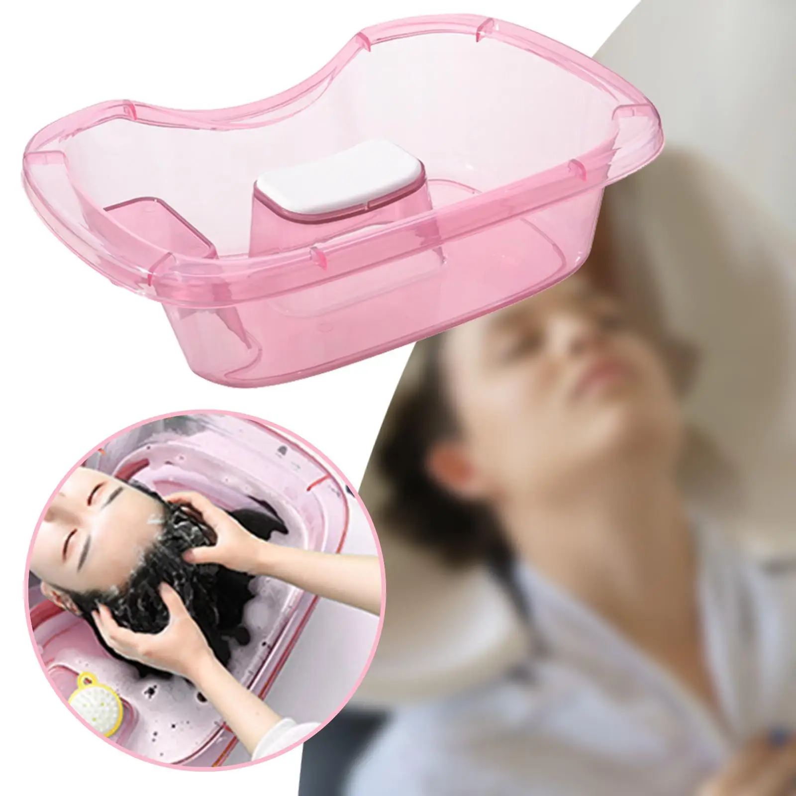 Shampoo Basin Hair Wash Tub Hair Washing Tray Mobile Shampoo Basin Shampoo Bowl for Kids Bedside Injured Disabled Seniors