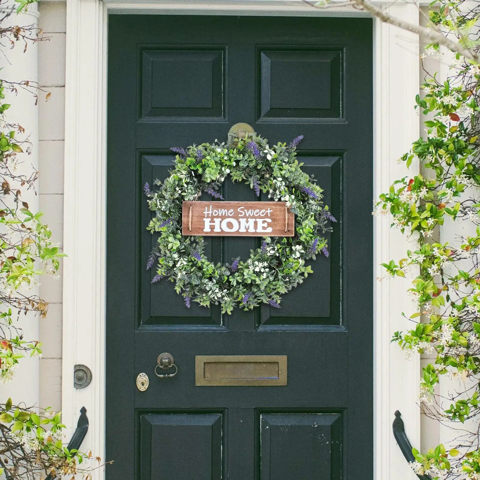 Eucalyptus Leaves Wreath for Front Door sign Board Outdoor Porch Party