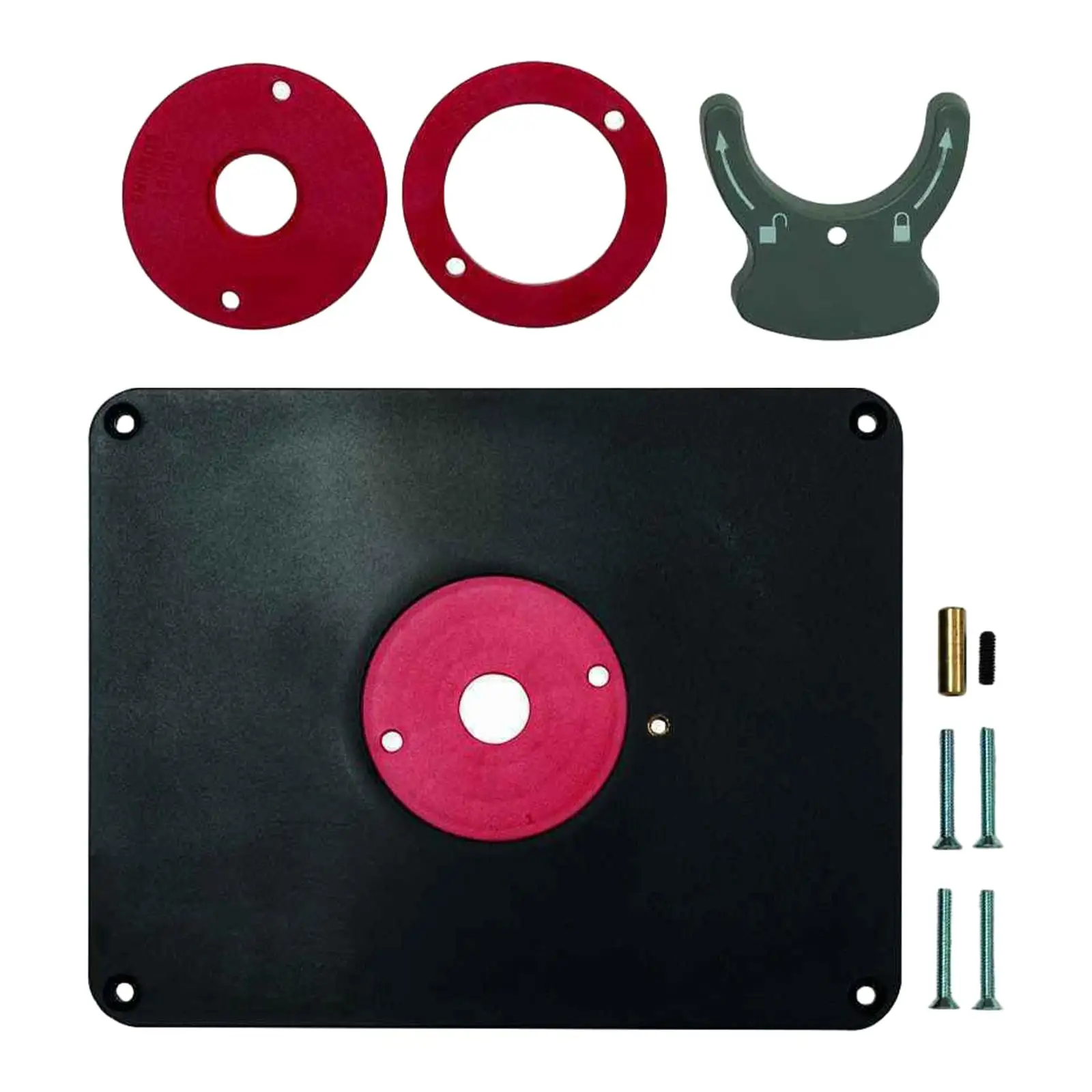 Router Template with Rings 3/8 inch Thick Milling Table Insert Plate Router Insert Plate for Carpenters Craftsmen Woodworking