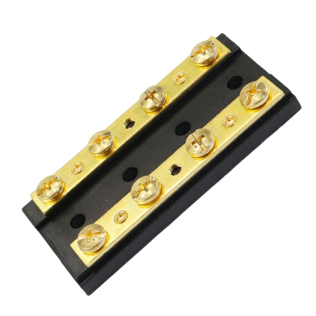  8 Position Double Row Brass Bus Bar Electric Terminal, Power and Ground Junction Distribution A 32V