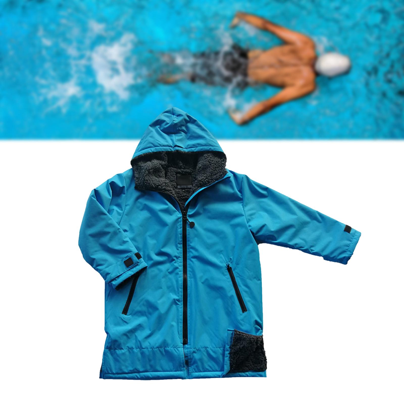 Surf Swim Parka Poncho Coat Jacket with Inner Pocket Suit Bathrobe Anorak Thermal Kids Changing Robe for Outdoor Sports Beach