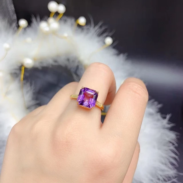 Amethyst Facetted Silver Ring – SILBERUH