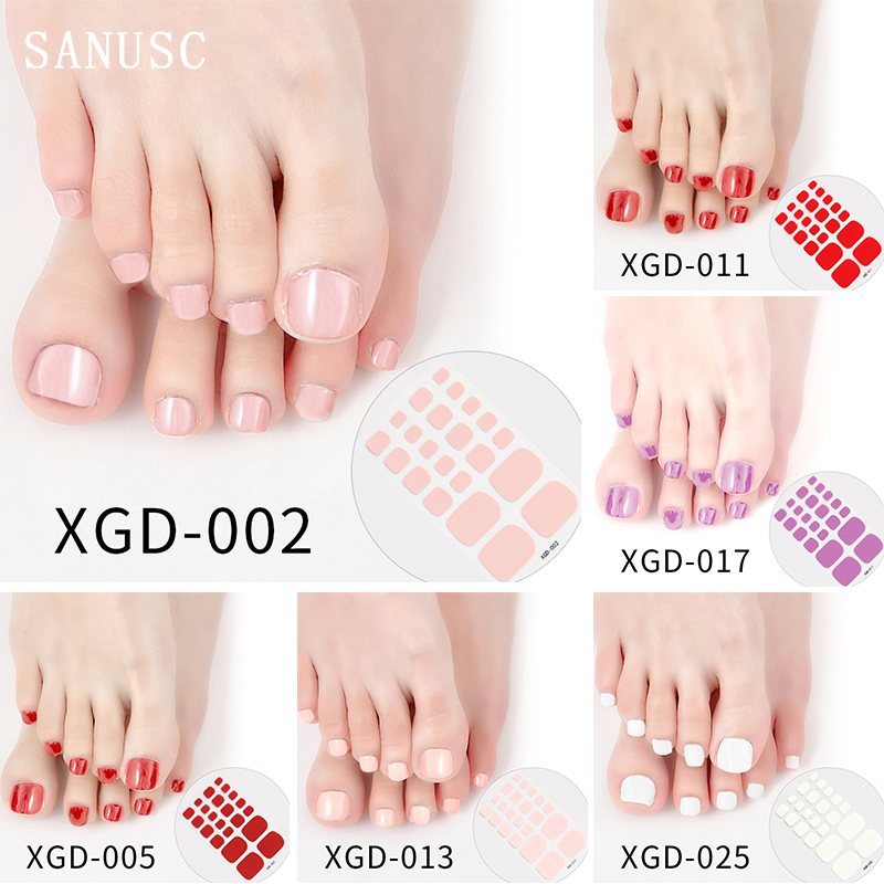 Best of Summer Style 22tips Nail Stickers DIY Artificial Soild Color Toe Nails For Design Full Cover Foot Nail Art Decoration Stickers Reviews & Tips