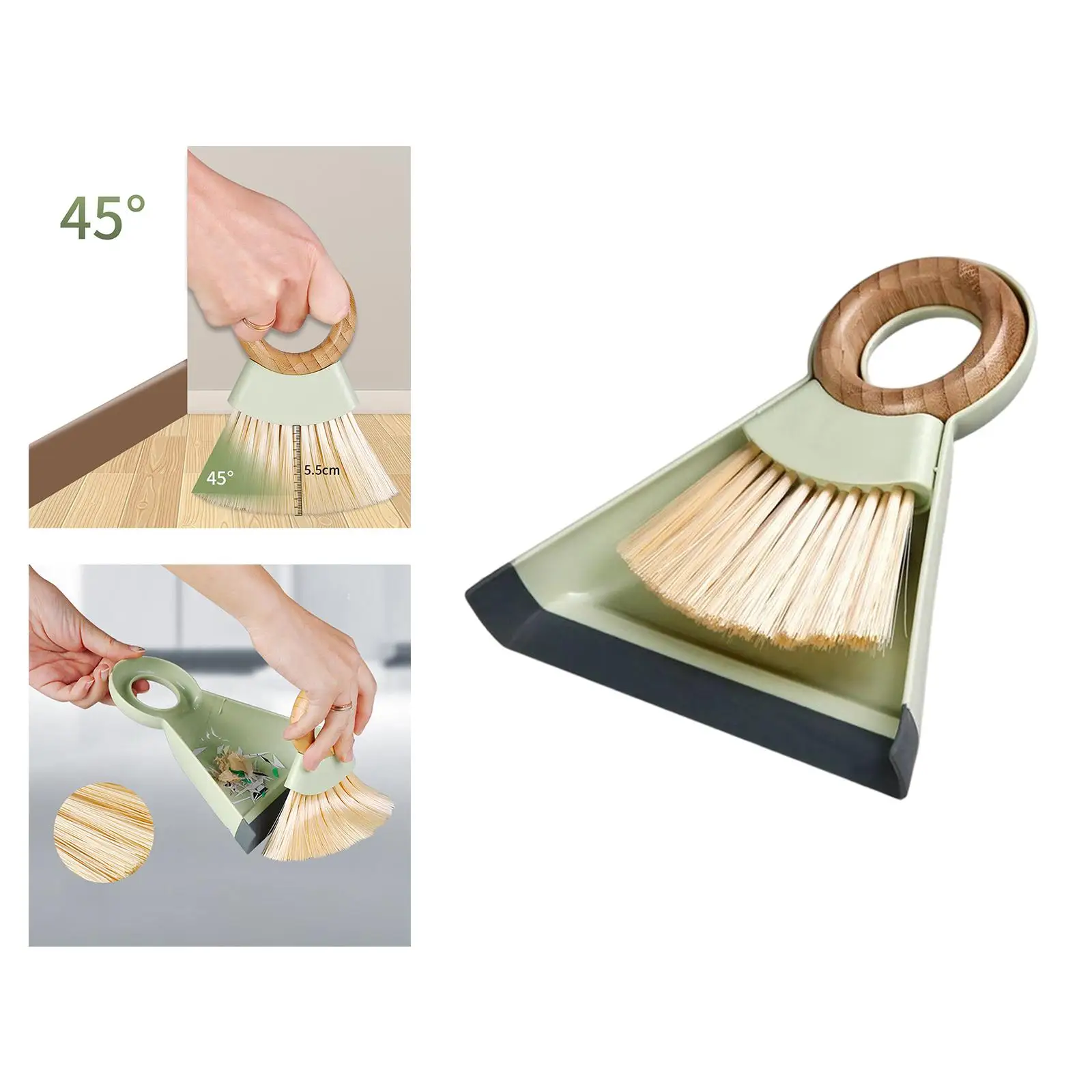 Small Broom and Dustpan Set Handheld Dustpan Brush Broom Cleaning Brush for Cabinet Office Kitchen Countertop Dining Table Sofa