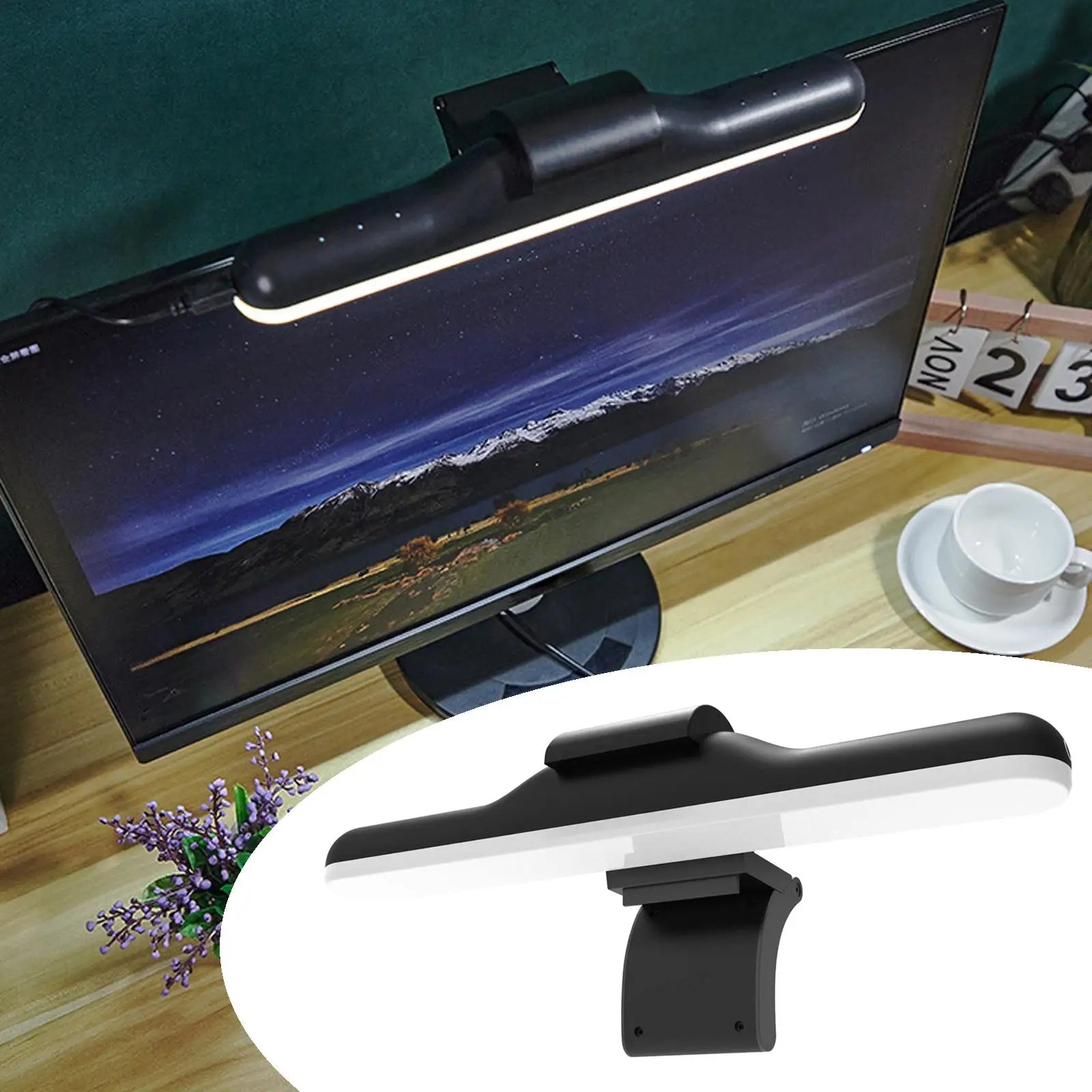 Dimmable Computer Monitor Lamp Hanging E-Reading USB Laptop Screen Light Bar